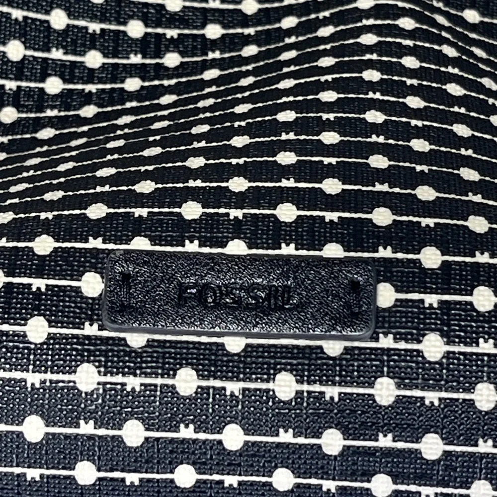 Fossil Fiona‎ Dash/dot Black And White Handbag Key bag